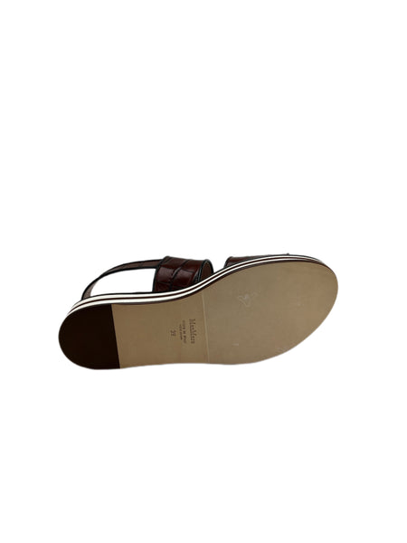 Max Mara Women's Tobacco Urlo Leather Sandals NWB