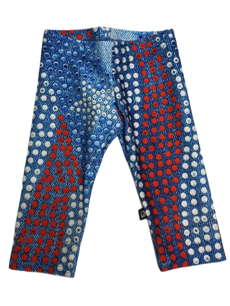 TEREZ Girl's Blue Bedazzle USA Leggings #5031145 NWT