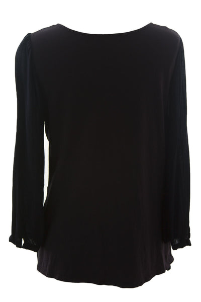 VELVET by Graham & Spencer Women's Navy Front Ruched V-Neck Blouse $89 NEW