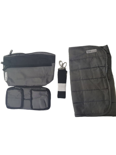 7AM Grey Voyage Lightweight Diaper Bag #VB001S One Size NWT