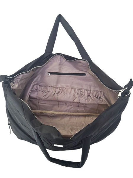 7AM Black Roma Lightweight Overnight Diaper Bag #VB003I One Size NWT