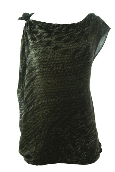 VELVET by Graham & Spencer Women's Snake Printed Silk Blouse $128 NEW