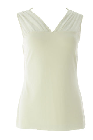 VELVET by Graham & Spencer Women's Milk Lace Inset Sleeveless Blouse S $129 NEW