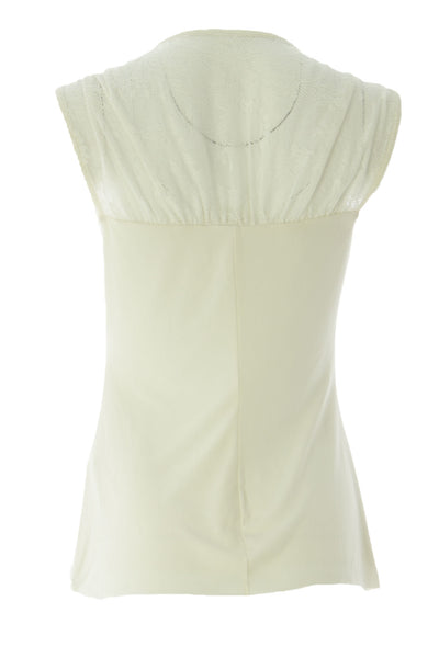 VELVET by Graham & Spencer Women's Milk Lace Inset Sleeveless Blouse S $129 NEW