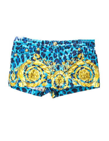 Versace Beach Collection Women's Donna Mare Shorts IT 46 Blue