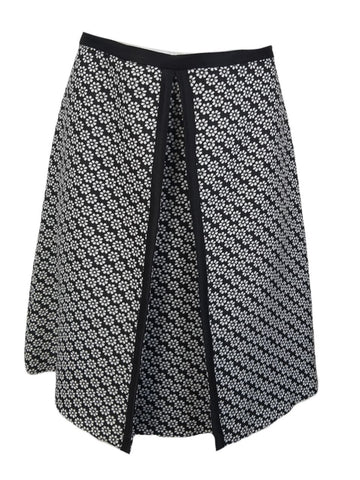 ERIN Women's Black Flowers Pattern A-Line Skirt #50730525540 6 NWT
