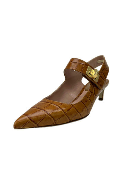 Max Mara Women's Miele Vadier Slingback Embossed Pumps Size 7 NWB