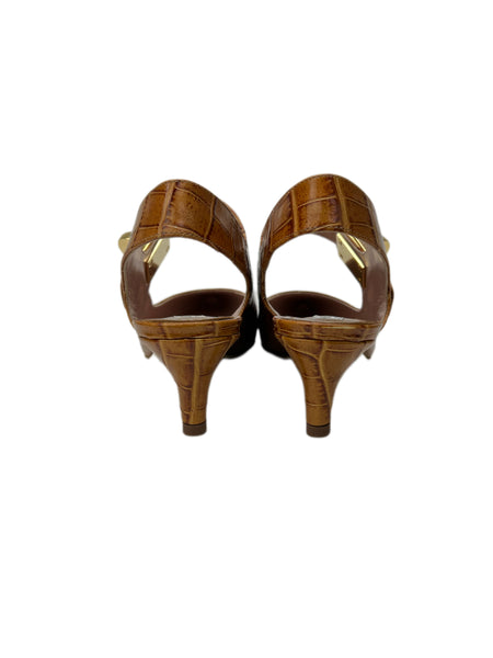 Max Mara Women's Miele Vadier Slingback Embossed Pumps Size 7 NWB