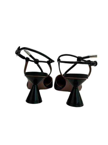 Max Mara Women's Nero Veditor Pedestal Heel Slingback Pumps Size 9  NWB