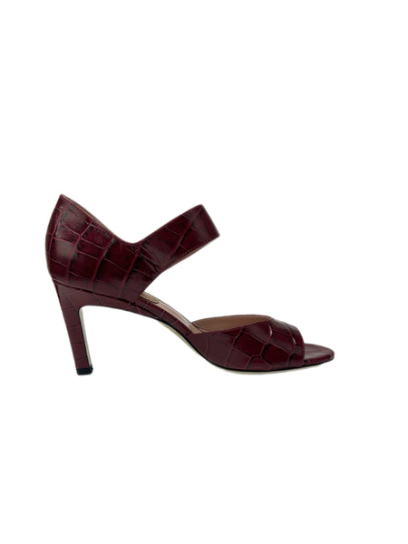 Max Mara Women's Bordeaux Verace Embossed Heeled Sadals Size 7 NWB