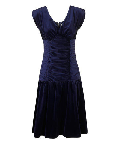 ALICE'S PIG Women's Mid Blue Vivienne's Velvet Dress AP076 NWT