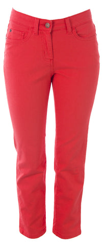 BODEN Women's Orange-Red Cropped Straight Leg Jeans WC139 $72 NWOT