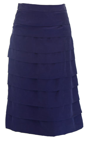 BODEN Women's Violet Silk Cascade Skirt WG404 US Sz 4L $135 NWOT