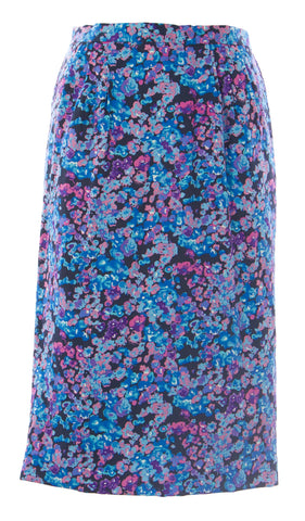 BODEN Women's Blue Multi Floral Silky Pencil Skirt WG542 $130 NWOT