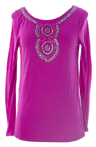 BODEN Women's Mulberry Embellished Top WL852 $148 NWOT