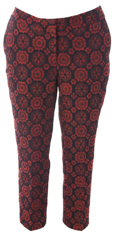 BODEN Women's Net Style Bistro Crop Trousers Red/Black