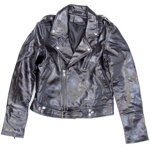 BLK DNM Women's Black Shiny Leather Jacket $895 NWOT