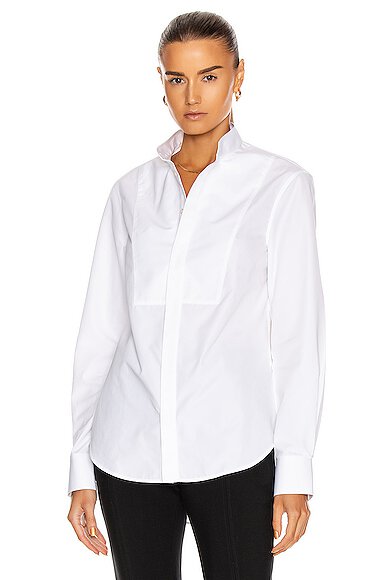 Wardrobe NYC Women's White Release 05 Banded Collar Shirt Size 2 $450 NWOT
