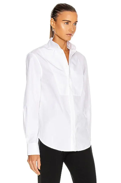 Wardrobe NYC Women's White Release 05 Banded Collar Shirt Size 2 $450 NWOT