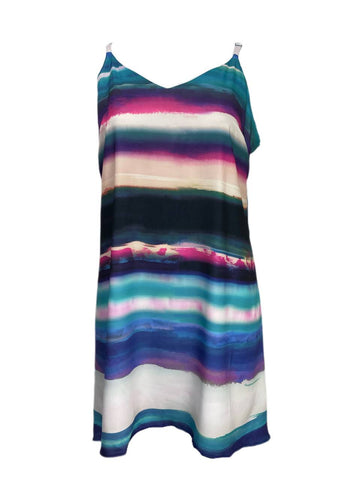 Rebel Women's Plus Watercolor Brushstrok Swim Dress Size 1X NWT