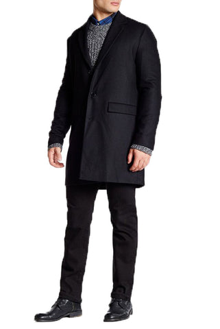 WESC Men's Black Relaxed Fit Single Breasted Coat G409360999 Medium $378 NWT