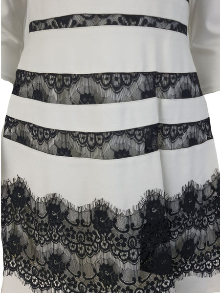 ERIN Women's White Lace Stripes Dress #50714273780 6 NWT