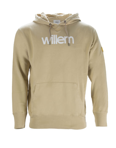 WILLEM NYC Men's Camel Yellow Beige Big Logo Hoodie Size Large $118 NWT