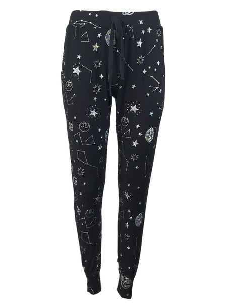 TEREZ Women's Black Hologram Star Wars Pants #22228278 X-Small NWT