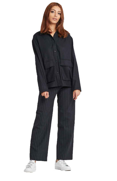 WOOD WOOD Women's Navy Wool Blend Nia Jacket $340 NWT