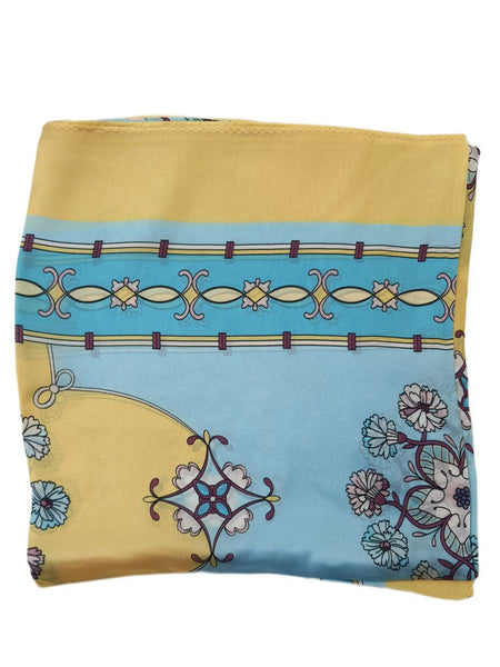 POPINJAY Women's Yellow Silk Handmade Scarf #BX1 44'x41' One Size NWT