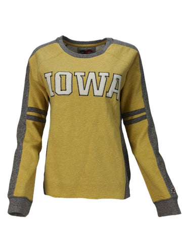 AMERICAN COLLEGIATE Women's Yellow Iowa Sweatshirt #IOW801 Small NWT