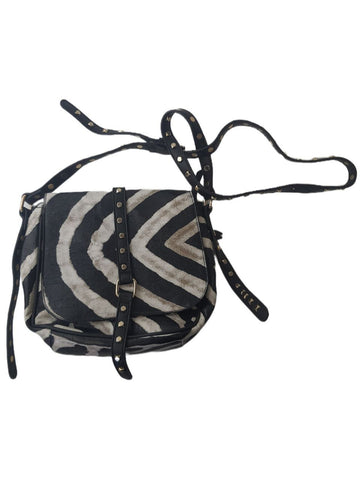 URBAN ORIGINALS Women's Black Vegan Leather Zebra Messenger Bag #ZB1 NWT