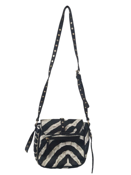 URBAN ORIGINALS Women's Black Vegan Leather Zebra Messenger Bag #ZB1 NWT