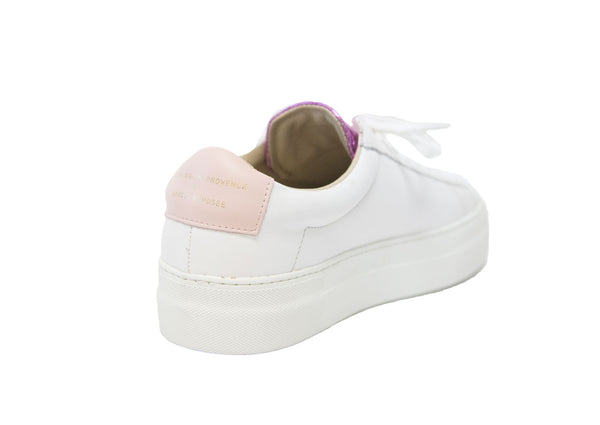ZESPA Women's Americana Sneakers, White Nappa/VIP Pink