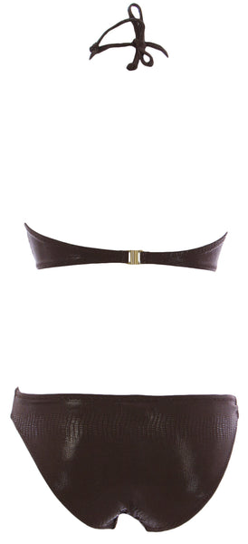 NAILA Women's Brown Agra Bandeau Bikini Set ABRW $130 NEW