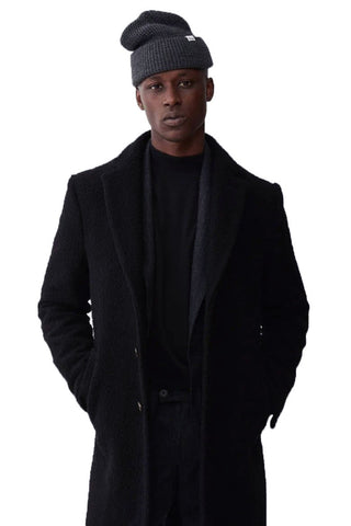 AIME LEON DORE Men's Dark Navy Nubby Wool Overcoat Size Large NWT