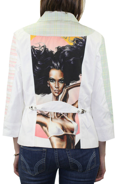 CUSTO BARCELONA Women's Air Tina Graphic Jacket 292375 $290 NWT