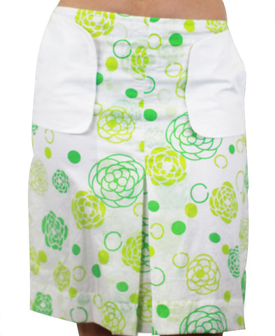CUSTO BARCELONA Women's Lux ATM Green Floral Print Skirt 293524 $94 NWT