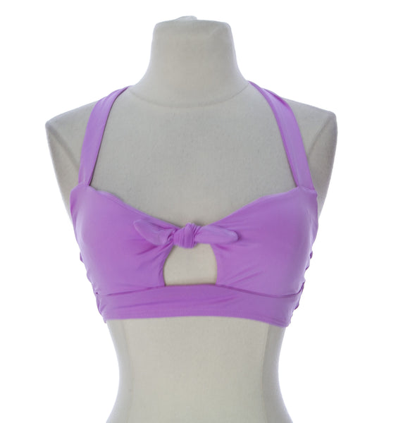 ZINKE Women's Pastel Orchid Cut-out Halter Ava Bikini Top $77 NEW