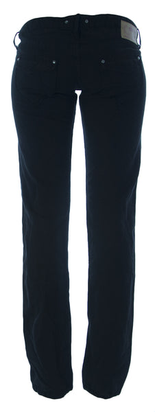 FORNARINA Women's Black Bayley Straight Leg Cotton Blend Pants $199 NEW