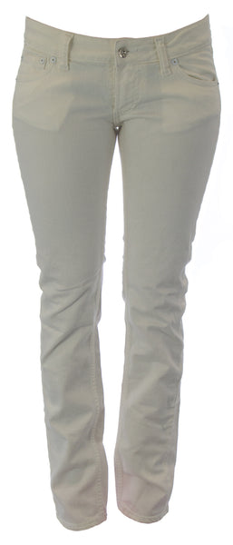 BLUE BLOOD Women's Off White Brandy Straight Leg Classic Rise Denim Jeans NEW