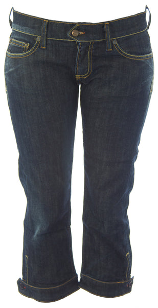 BLUE BLOOD Women's Clean Rinse Puk Relaxed Fit Capri Denim Jeans NEW
