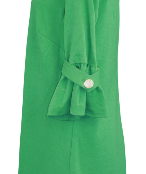 ELIZABETH MCKAY Belle du Jour Jolly Green 3/4  Sleeve Shift Dress 7077 $265 NWT