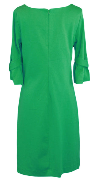 ELIZABETH MCKAY Belle du Jour Jolly Green 3/4  Sleeve Shift Dress 7077 $265 NWT