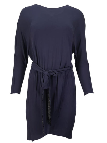 ERIN Women's Blue Belted A-Line Dress #D37PF12 4 NWT