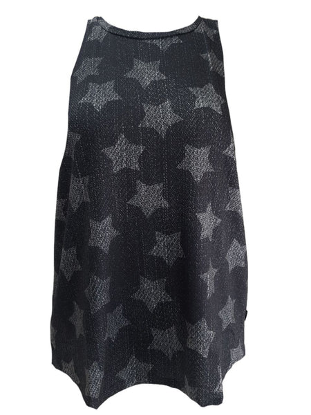 TEREZ Women's Black Denim Stars Tank #2269988 Medium NWT