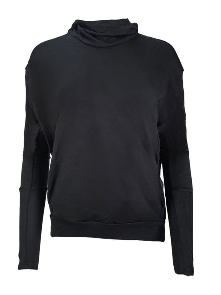 TEREZ Women's Black Thumbhole French Terry Hoodie #2343640 X-Small NWT