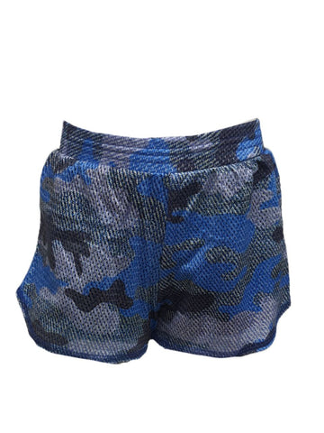 TEREZ Girl's Blue Denim Camo Shorts #333011057 8 Years NWT