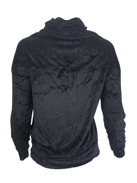 TEREZ Women's Black Velour Sweatshirt #22607803 NWT