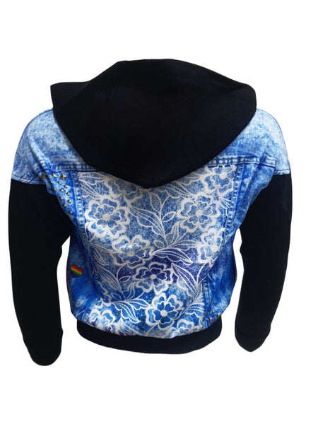 TEREZ Girl's Multicolor Acid Wash Hoodie #366031102 NWT